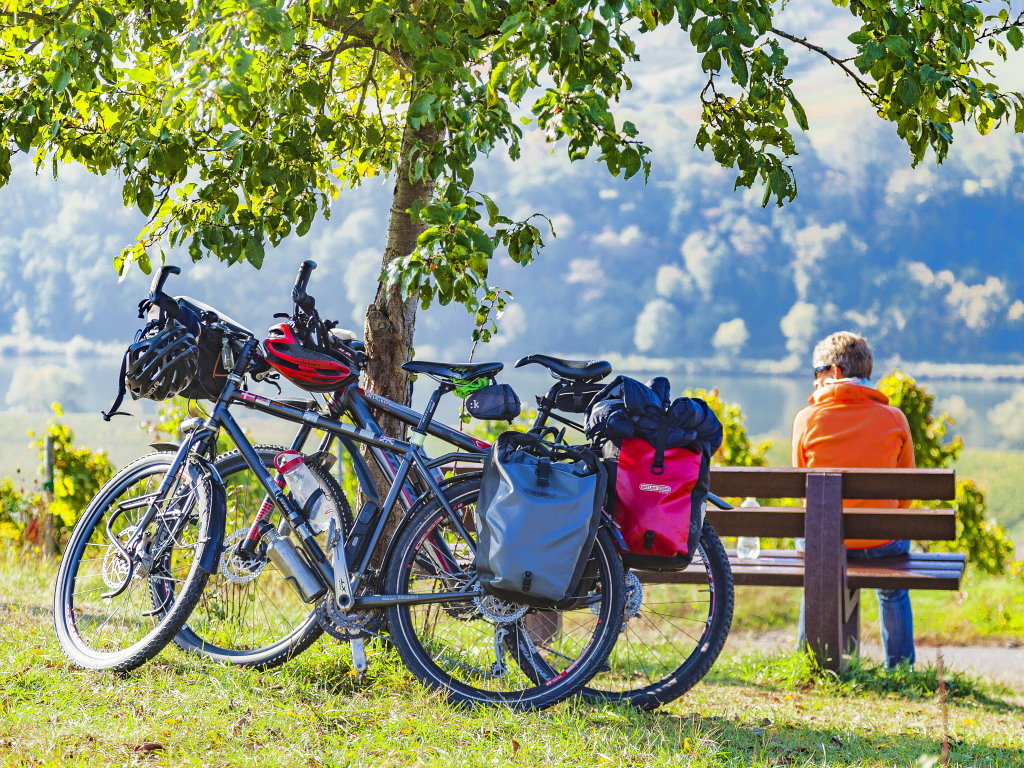 Rast am Moselradweg bei Zell an der Mosel